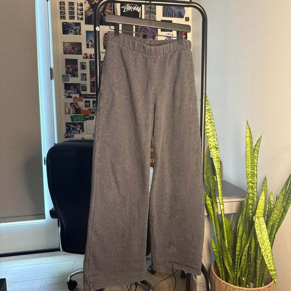 Brandy Melville Dark Gray Wide Leg Sweatpants